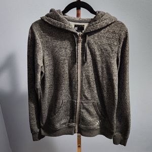 DC Shoes Full Zip Fleece Hoodie Hooded Sweatshirt Gray Women's XL Skateboarding.